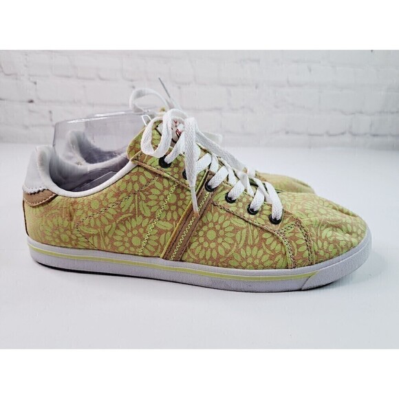 Lands' End Shoes - Lands End Canvas Shoes Sneakers Lime Green Citrus Floral Women's Size 8 B